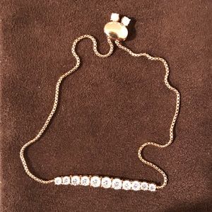 Rose gold crystal bracelet with adjustable clasp